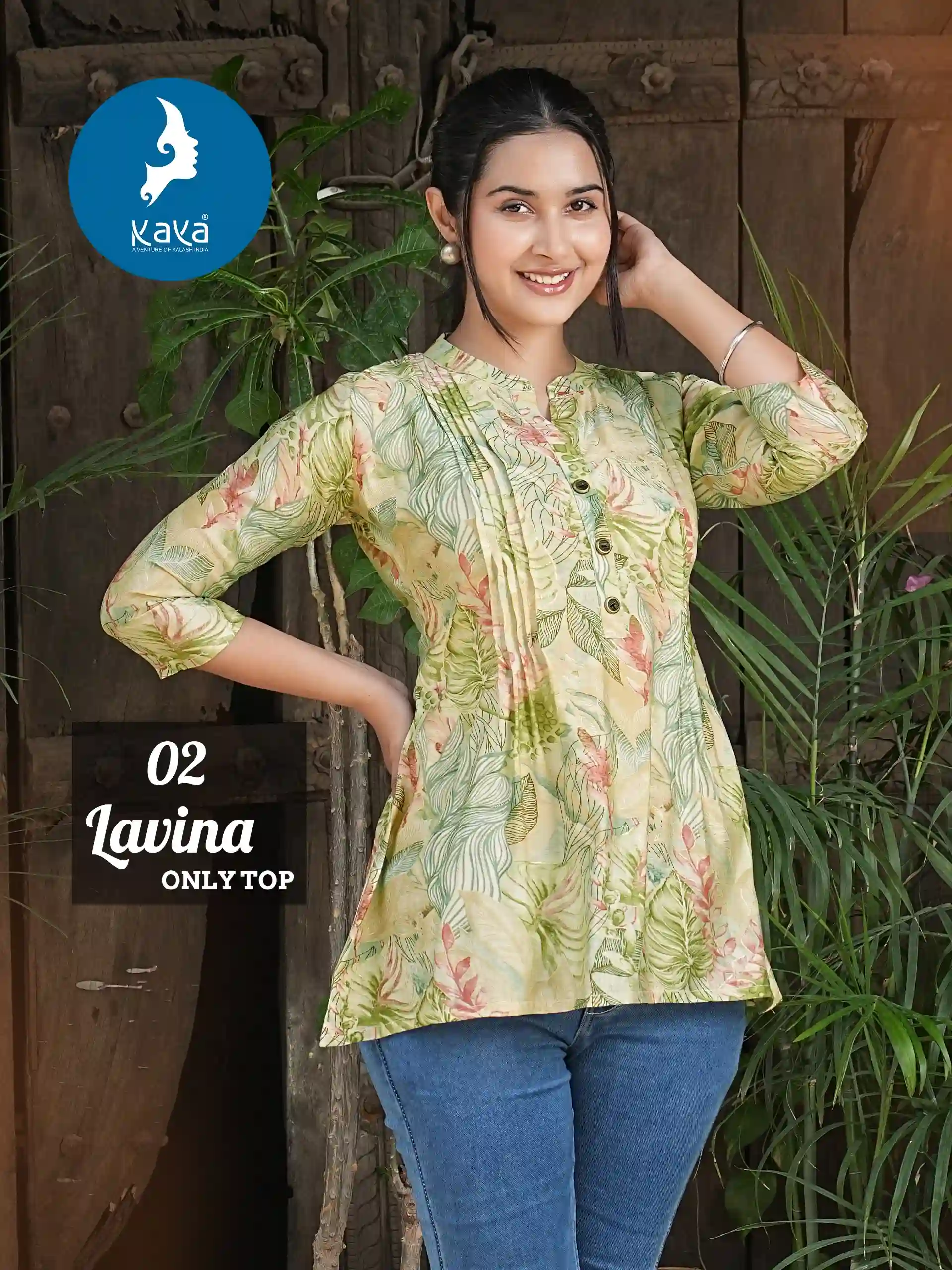 Kaya Lavina Chanderi Modal Print Wholesale Fancy Kurtis Catalog — Wholesale Kurtis, Kaya wholesale from Surat - Gallery Image 2